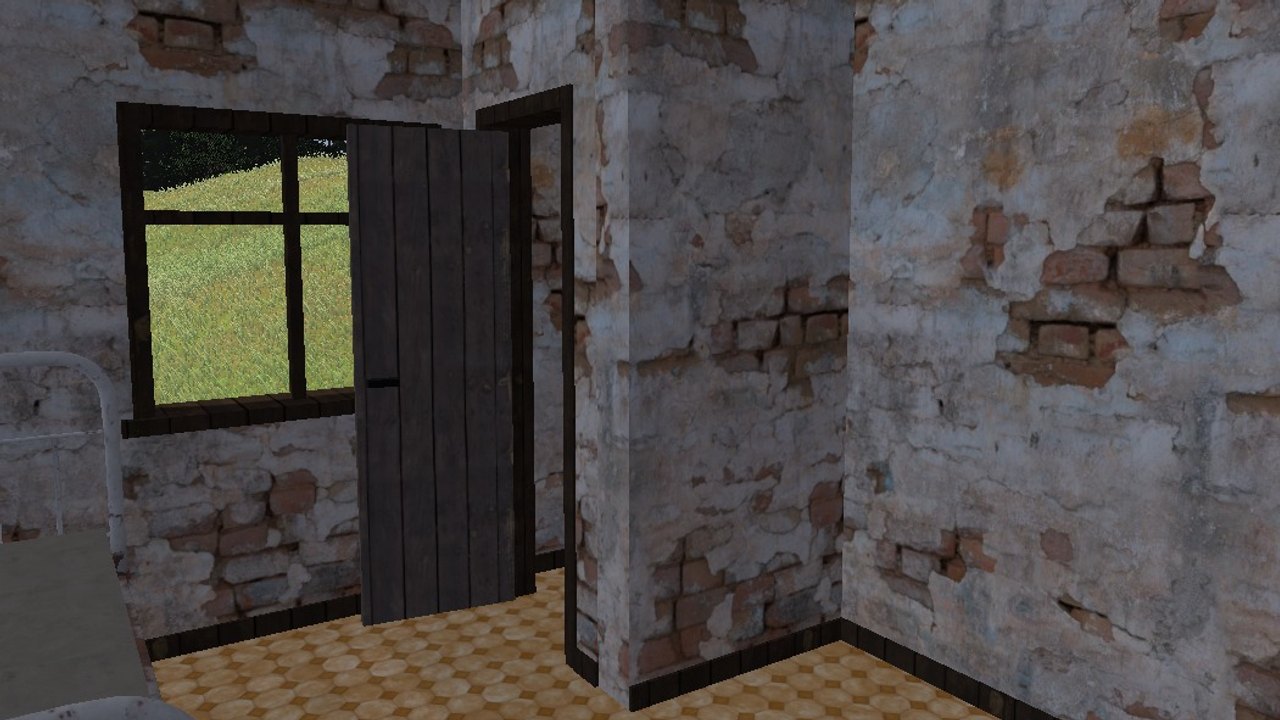A closet in the corner of a bedroom with its door standing open