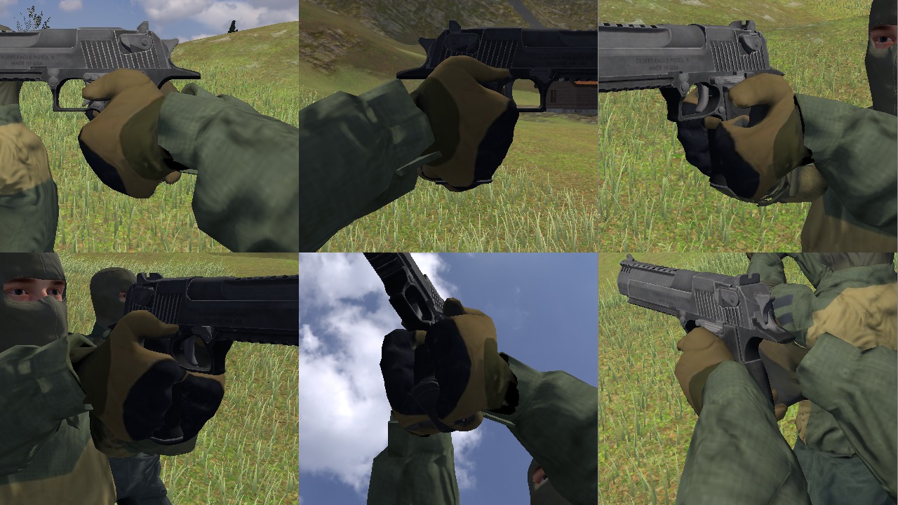 The Desert Eagle in another player's hands from six sides